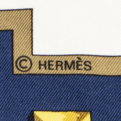 Hermes Scarf Navy Twillsilk — view 4