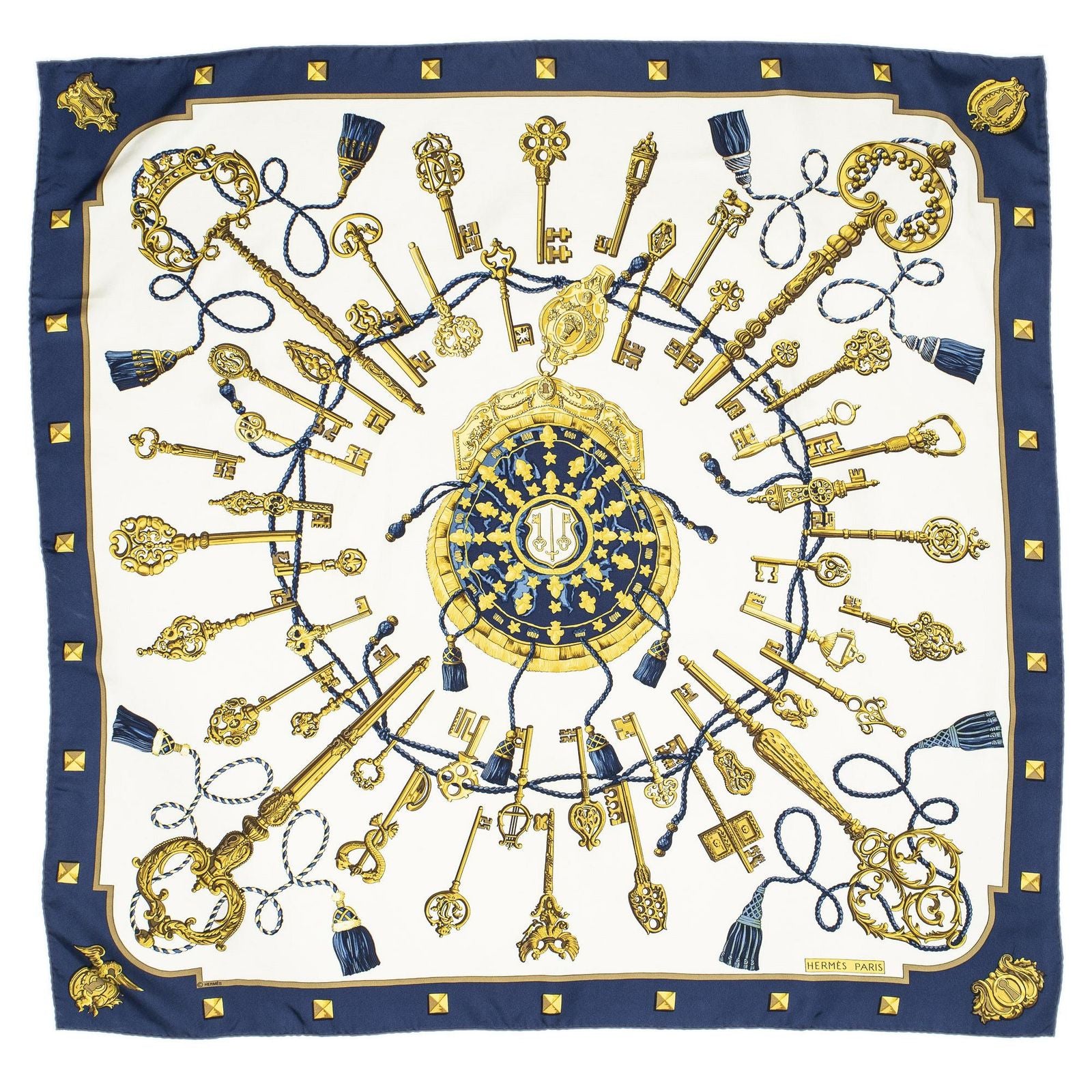 Hermes Scarf Navy Twillsilk — view 2