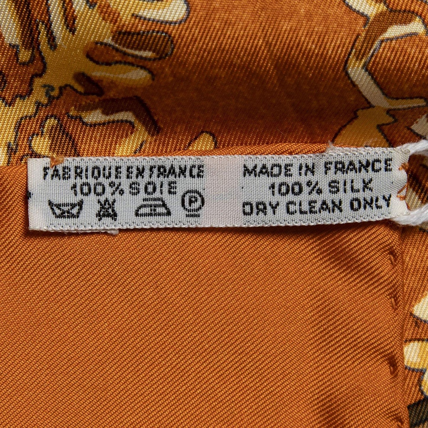 Hermes Scarf Orange Green Silk — view 5