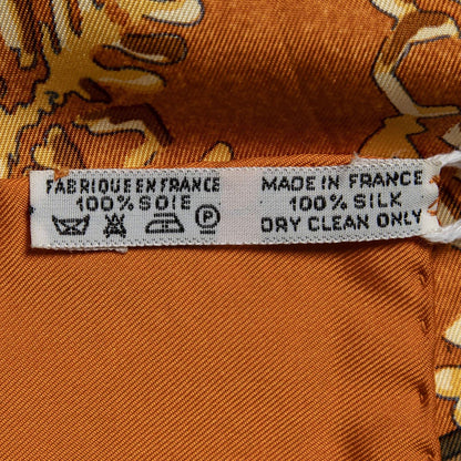 Hermes Scarf Orange Green Silk — view 5