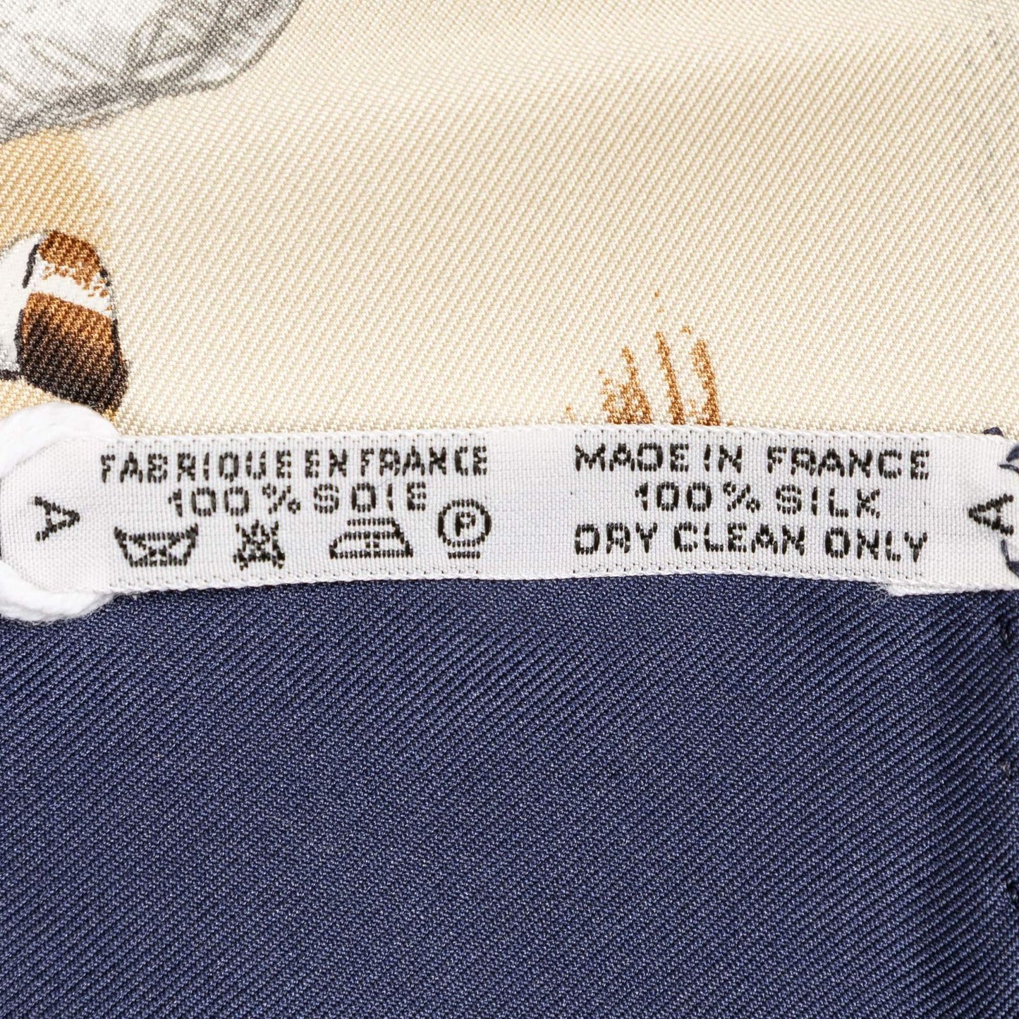 Hermes Scarf Navy Green Beige Silk — view 5