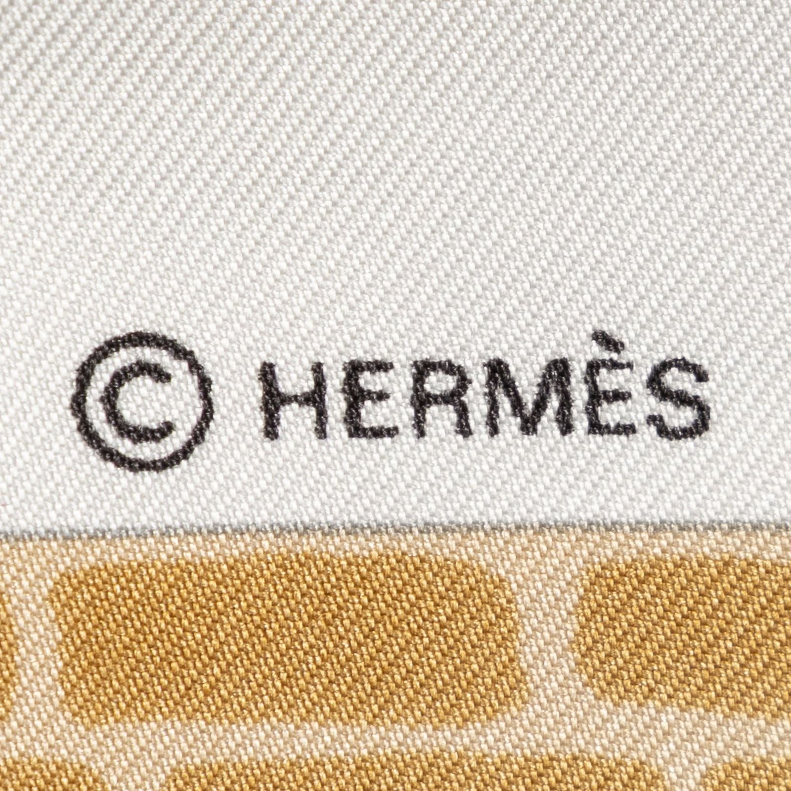 Hermes Scarf Navy Green Beige Silk — view 4
