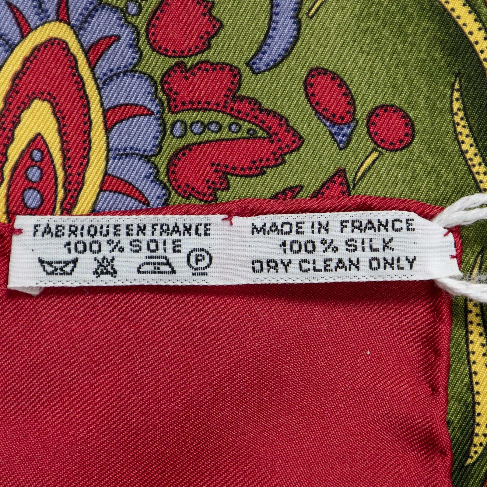 Hermes Scarf Red White 100% Twillsilk — view 5
