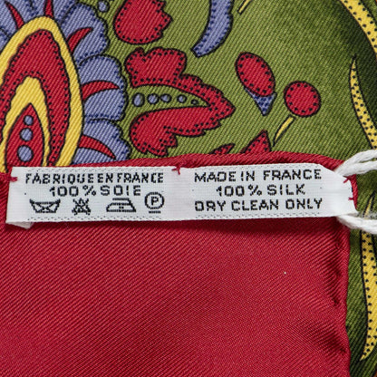Hermes Scarf Red White 100% Twillsilk — view 5
