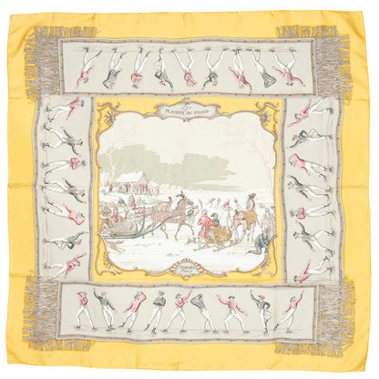 Hermes Scarf Yellow Gray Twillsilk — view 2