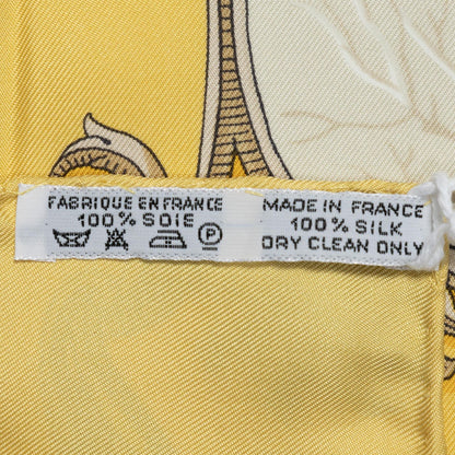 Hermes Scarf Yellow Gray Twillsilk — view 5