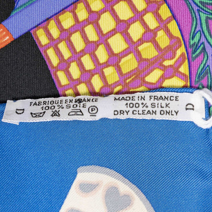 Hermes Scarf Blue Purple Green 100% Twillsilk — view 5