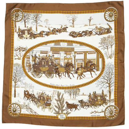 Hermes Scarf Brown Twillsilk — view 2