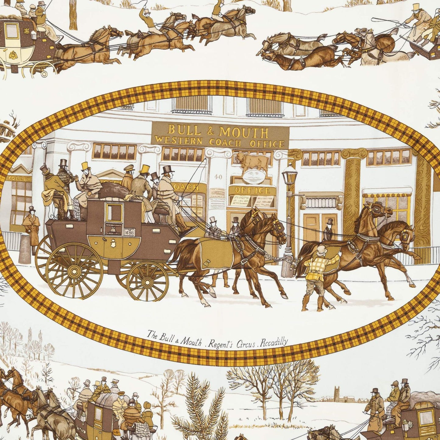 Hermes Scarf Brown Twillsilk — view 3