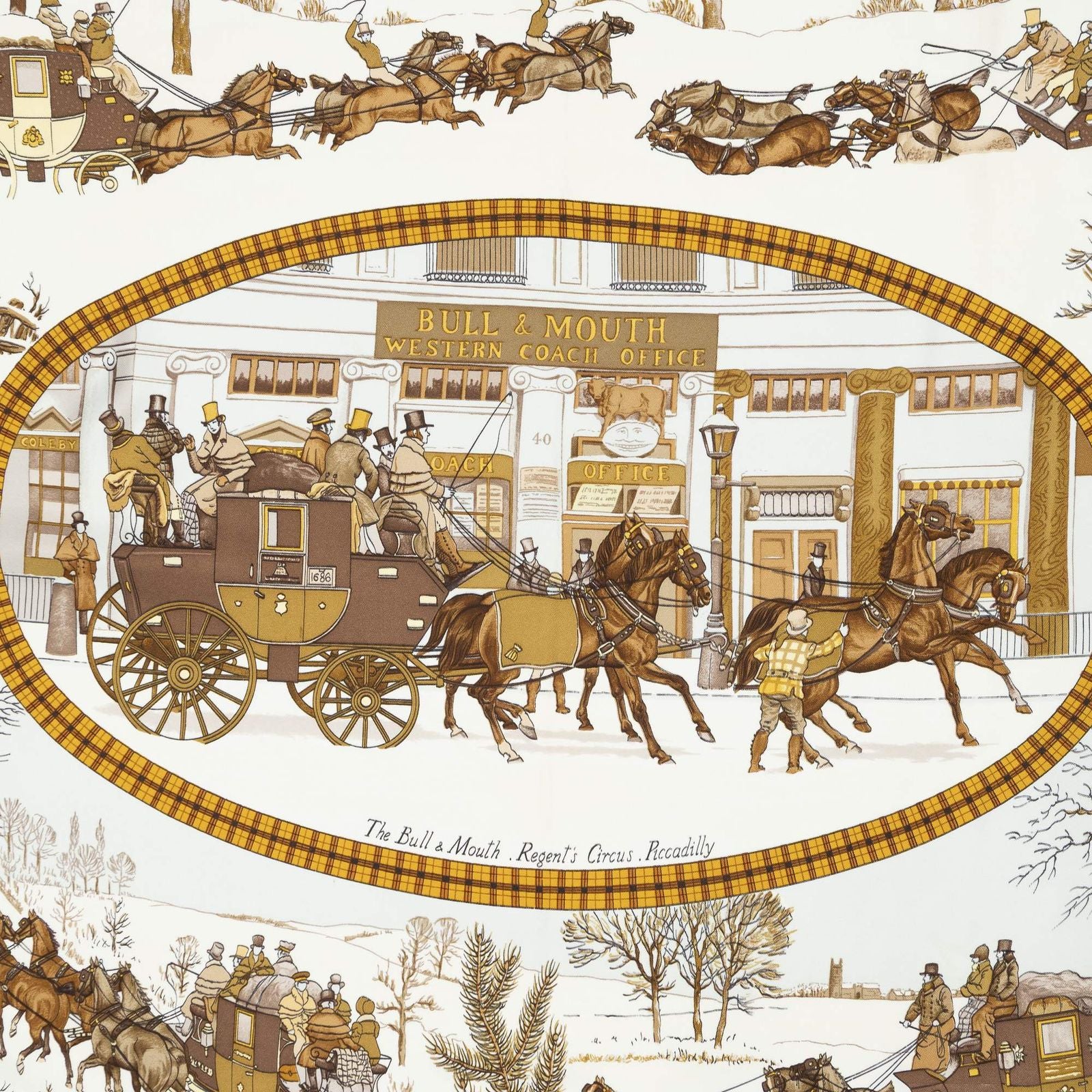 Hermes Scarf Brown Twillsilk — view 3