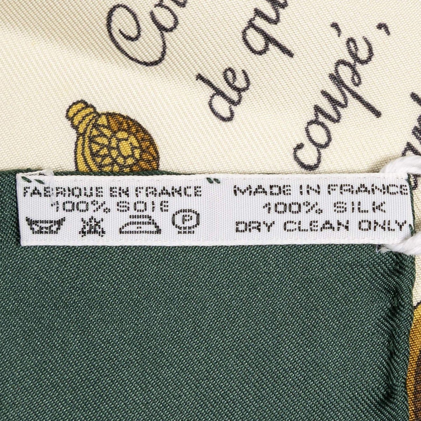Hermes Scarf Green Beige 100% Twillsilk — view 5