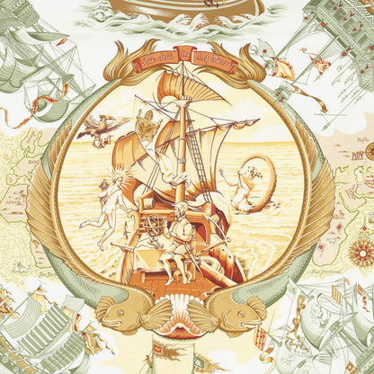 Hermes Scarf Yellow Green Orange 100% Twillsilk — view 3