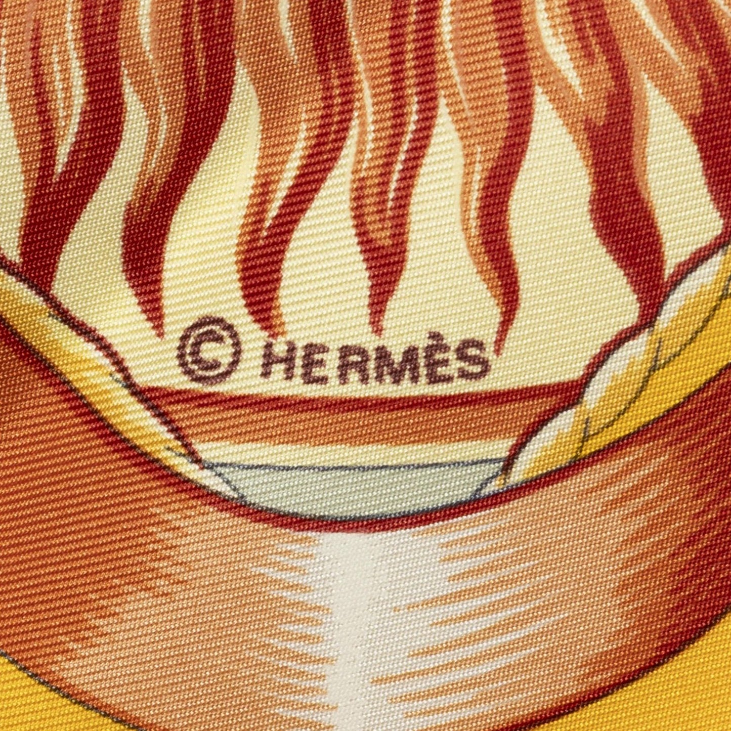 Hermes Scarf Yellow Green Orange 100% Twillsilk — view 4