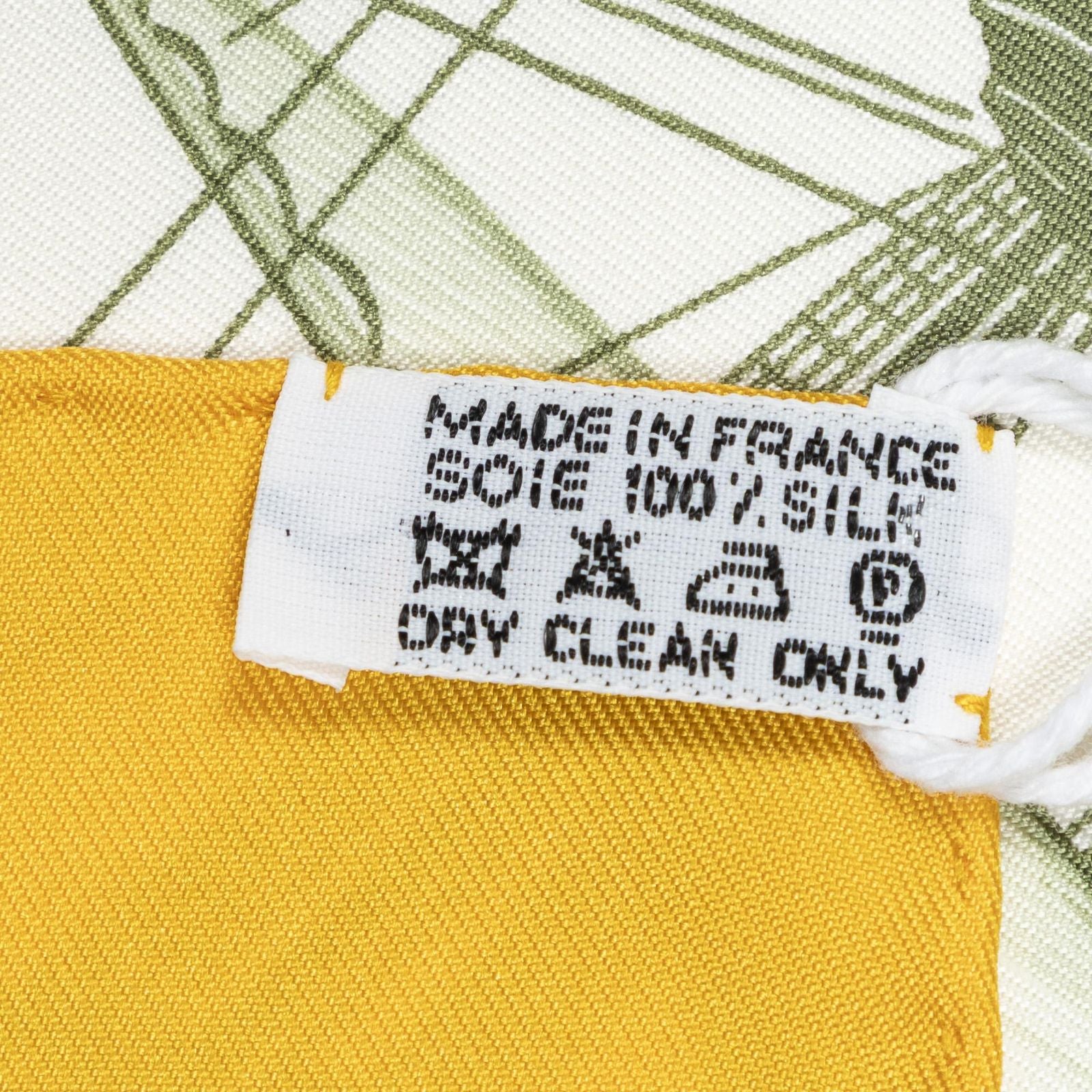 Hermes Scarf Yellow Green Orange 100% Twillsilk — view 5