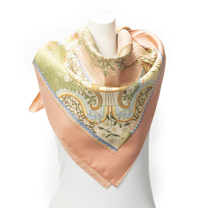 Hermes Scarf Orange Green Yellow 100% Twillsilk