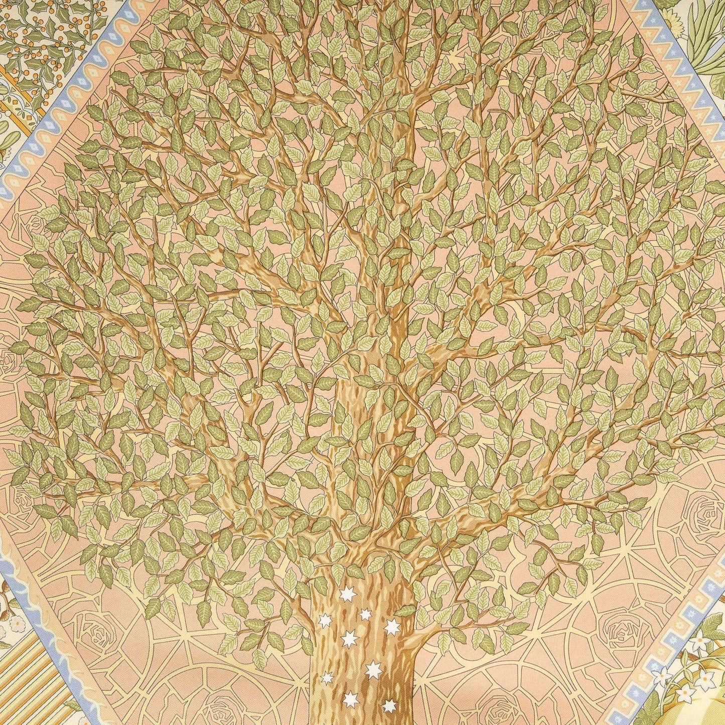 Hermes Scarf Orange Green Yellow 100% Twillsilk — view 3