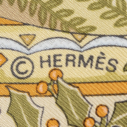 Hermes Scarf Orange Green Yellow 100% Twillsilk — view 4