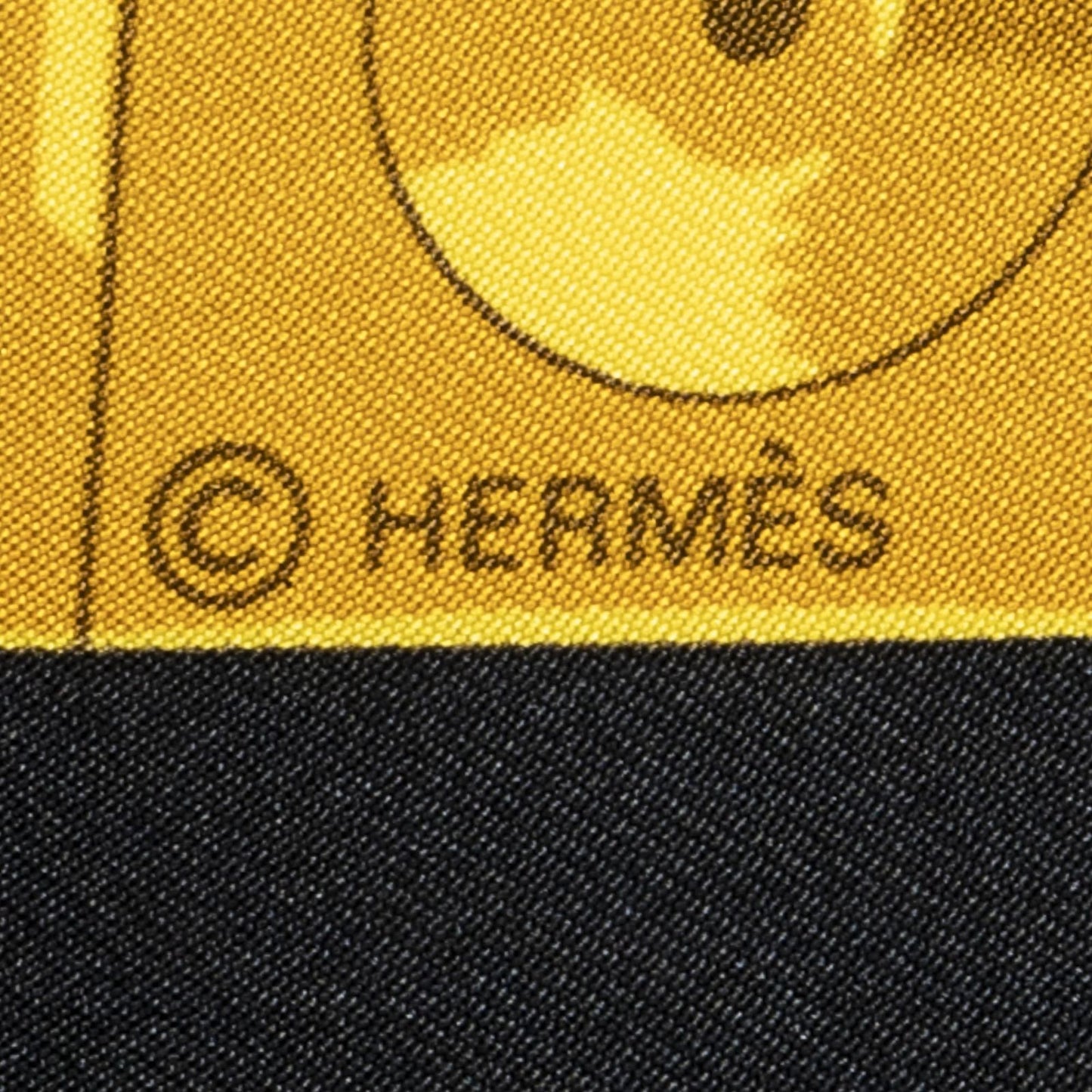 Hermes Scarf Black Gold Brown 100% Twillsilk — view 4