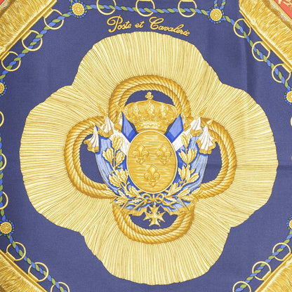 Hermes Scarf Navy Gold Red Silk — view 3
