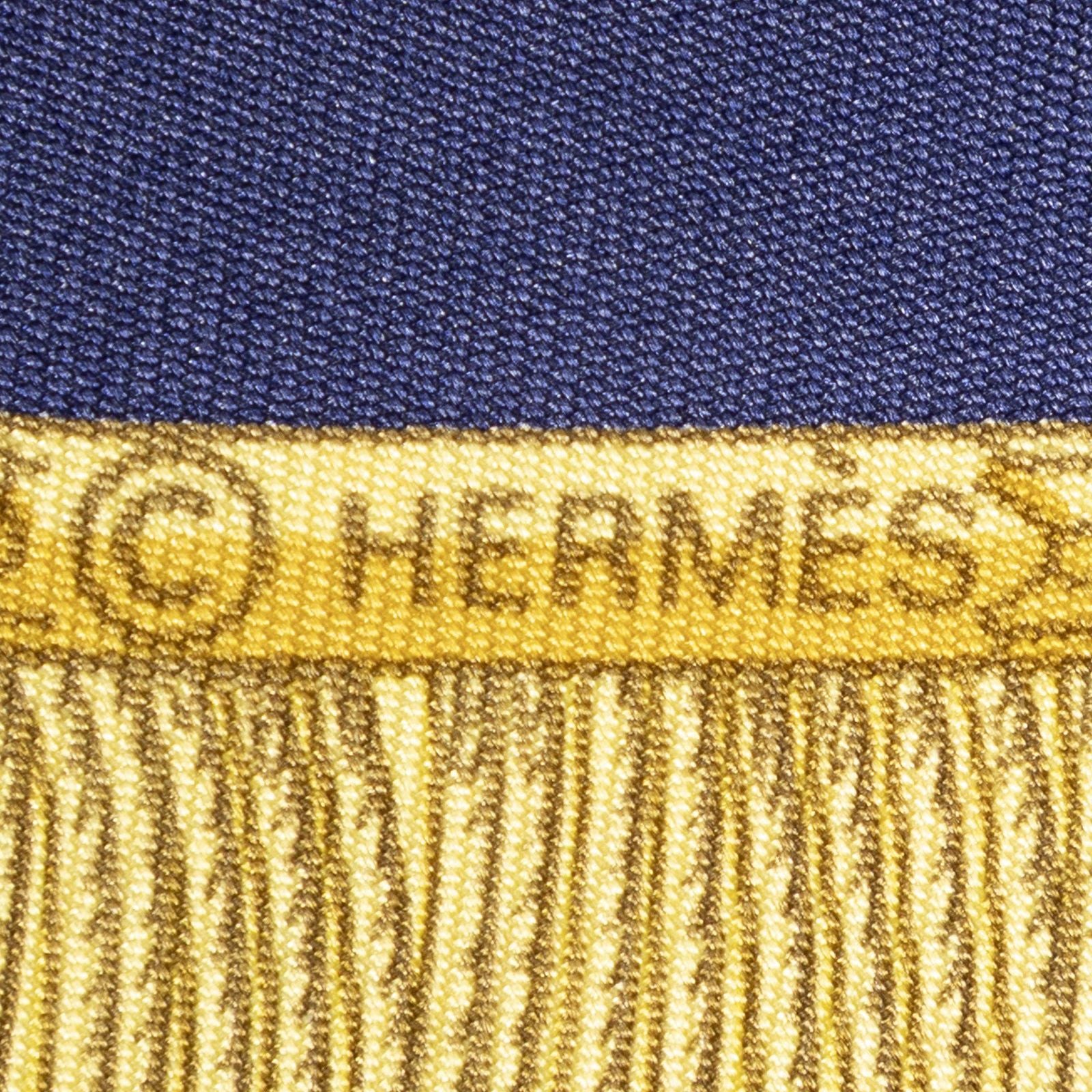 Hermes Scarf Navy Gold Red Silk — view 4