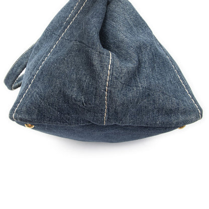Prada Largecanapa Tote Blue Denim Canapa — view 8
