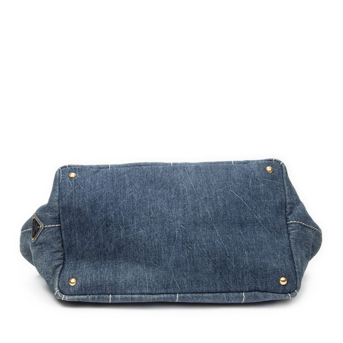 Prada Largecanapa Tote Blue Denim Canapa — view 6