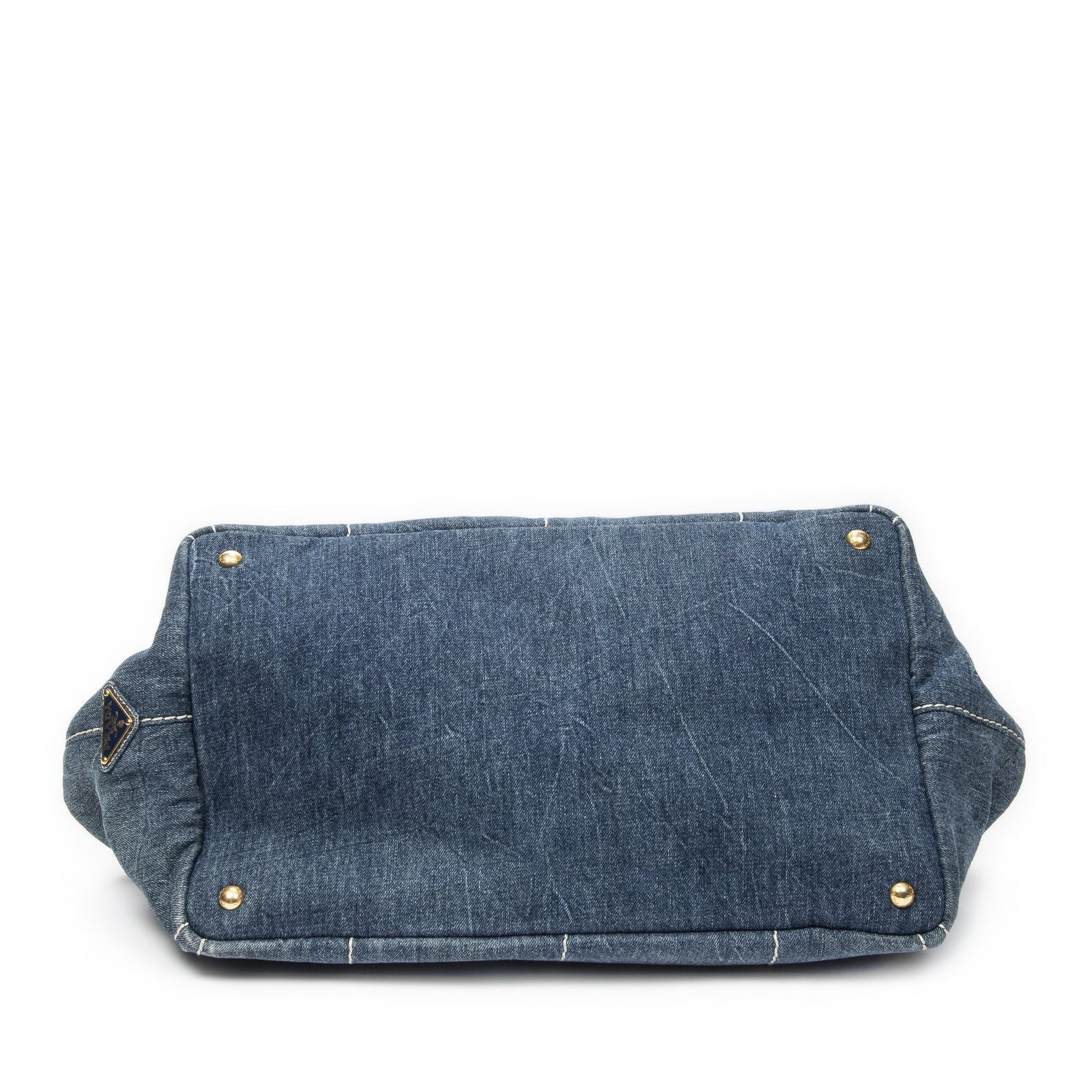 Prada Largecanapa Tote Blue Denim Canapa — view 6