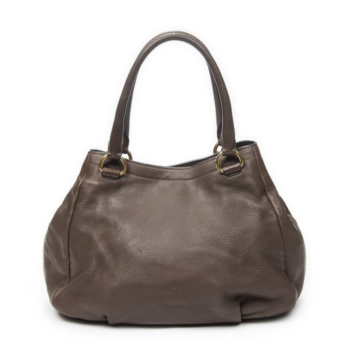 Prada Side Zip Tote Brown — view 5