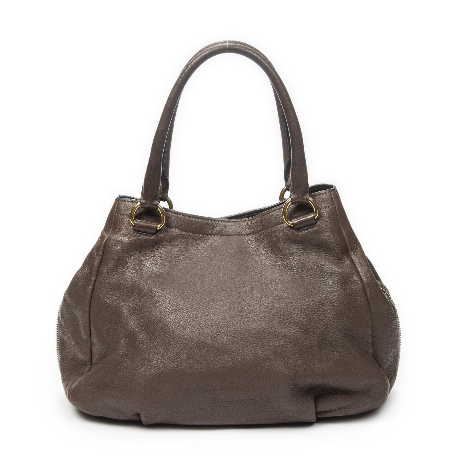 Prada Side Zip Tote Brown — view 5