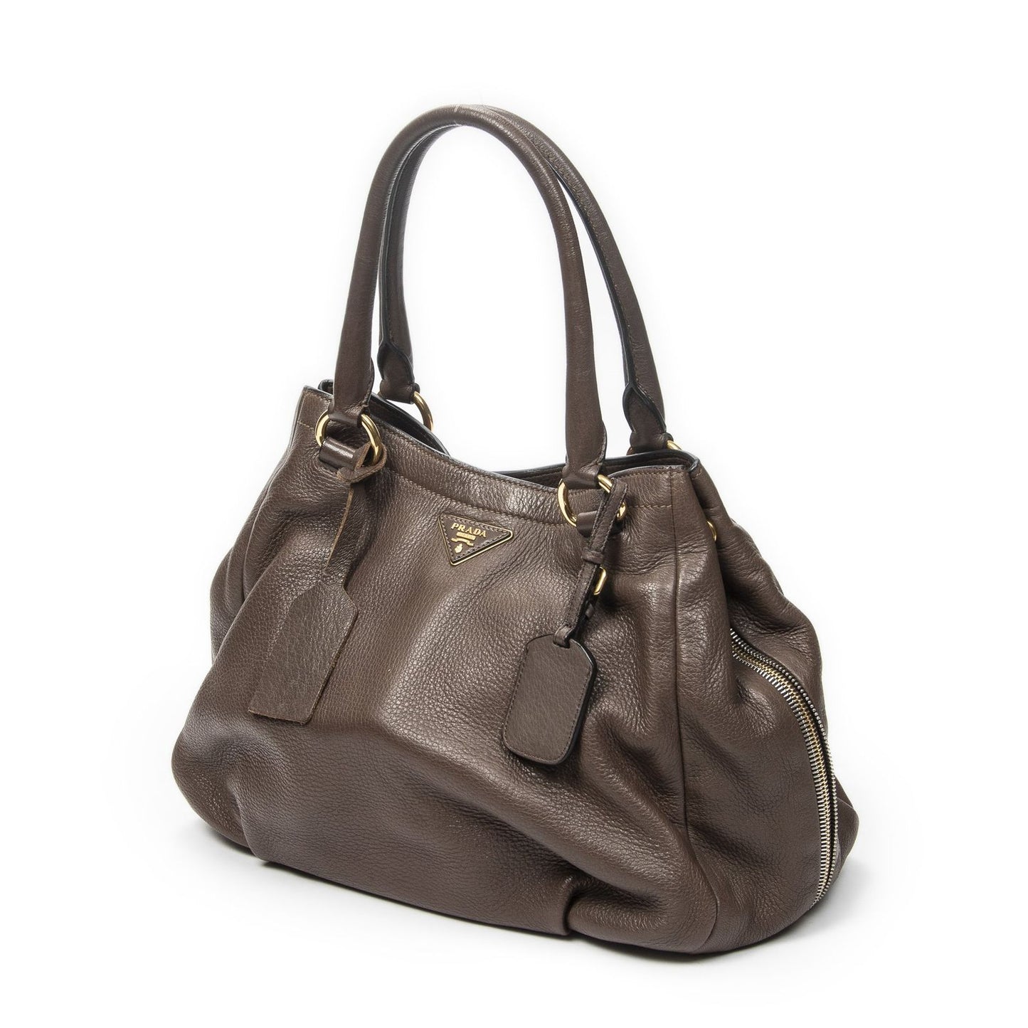 Prada Side Zip Tote Brown — view 2