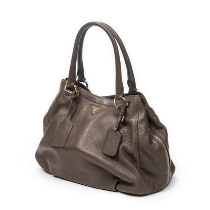 Prada Side Zip Tote Brown — view 2