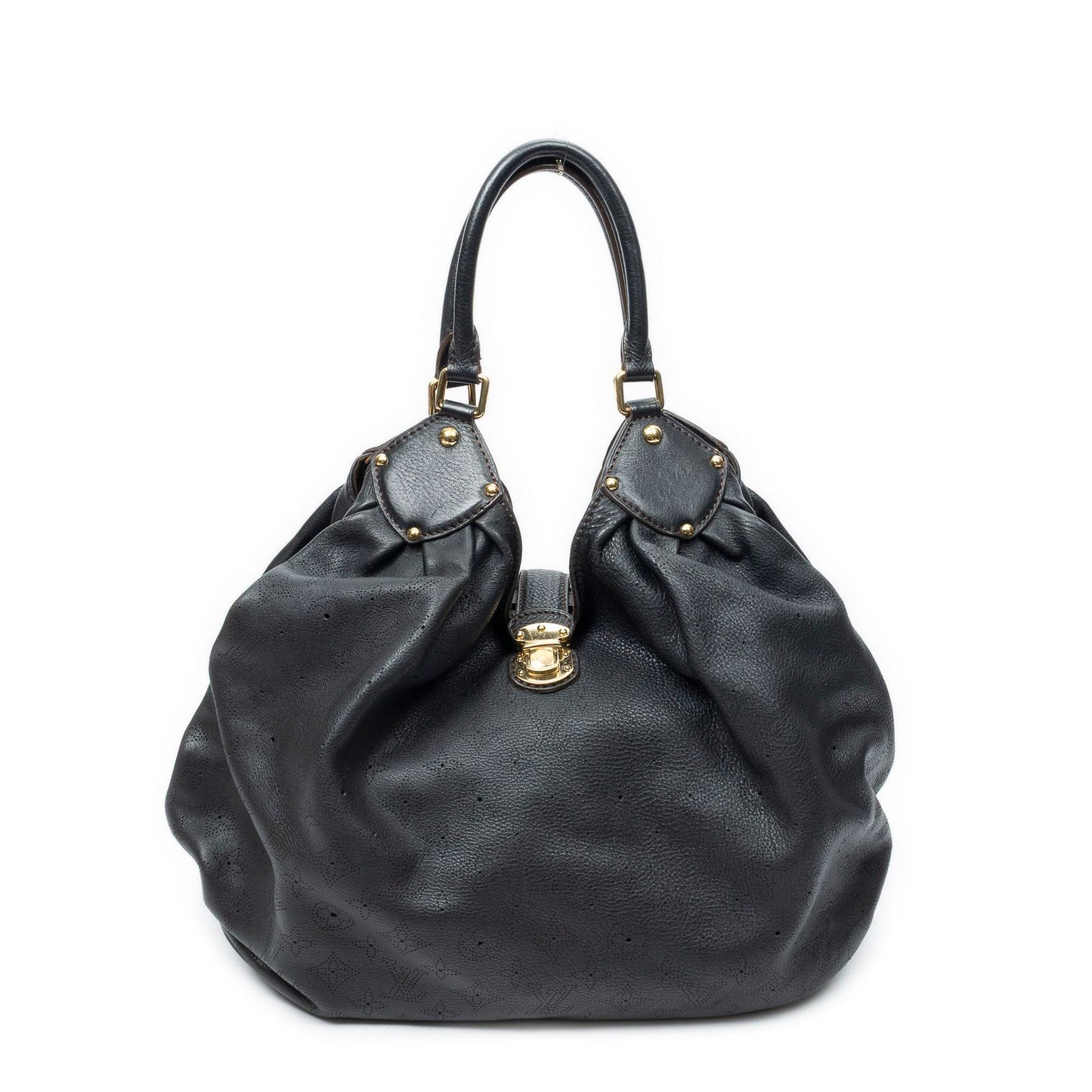 Louis Vuitton XL Black Mahinaleather Shoulder