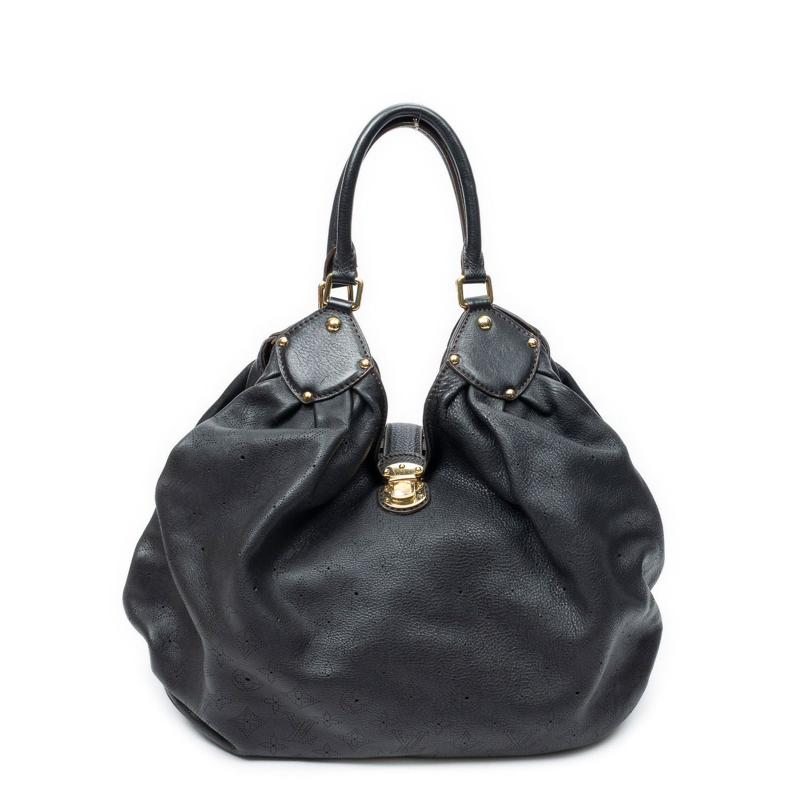 Louis Vuitton XL Black Mahinaleather Shoulder