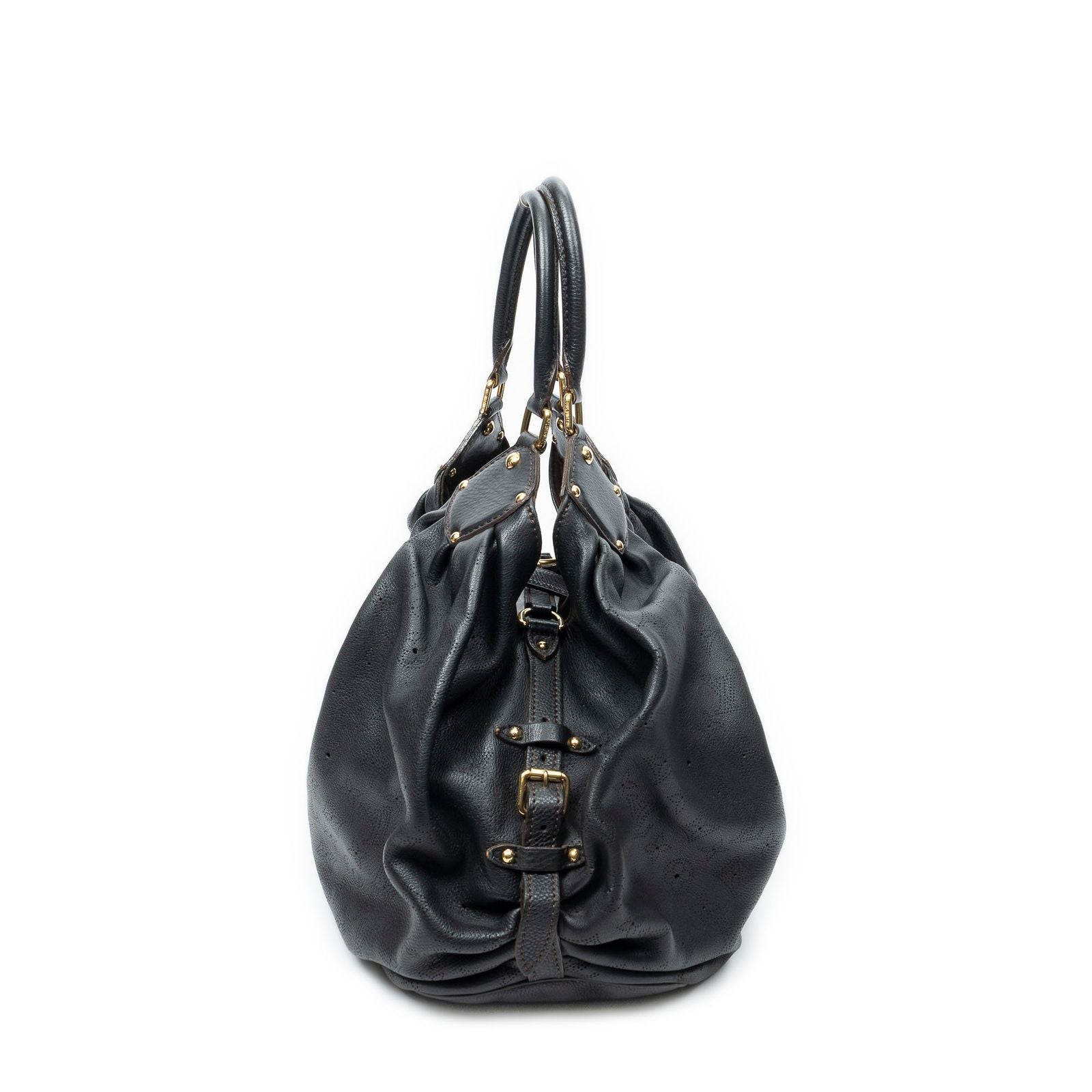 Louis Vuitton XL Black Mahinaleather Shoulder — view 4