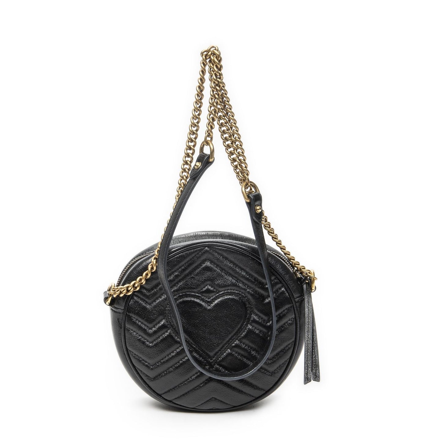 Gucci Small GG Marmont Chain Cross Bodyblack Matelasse Chezblanc Leather — view 5