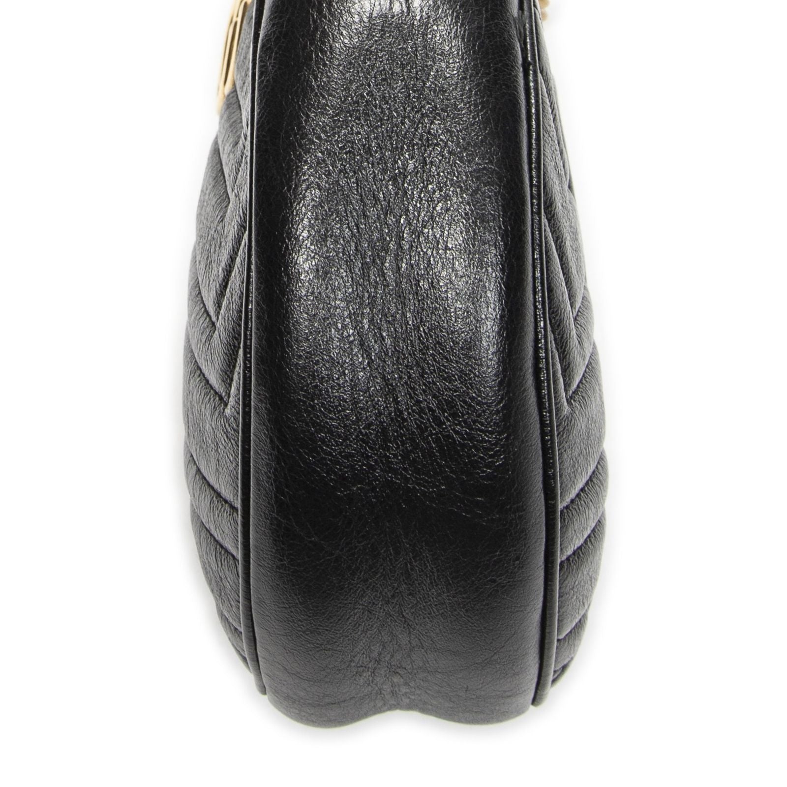 Gucci Small GG Marmont Chain Cross Bodyblack Matelasse Chezblanc Leather — view 8