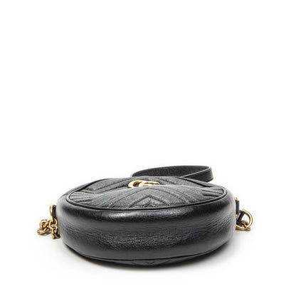 Gucci Small GG Marmont Chain Cross Bodyblack Matelasse Chezblanc Leather — view 6