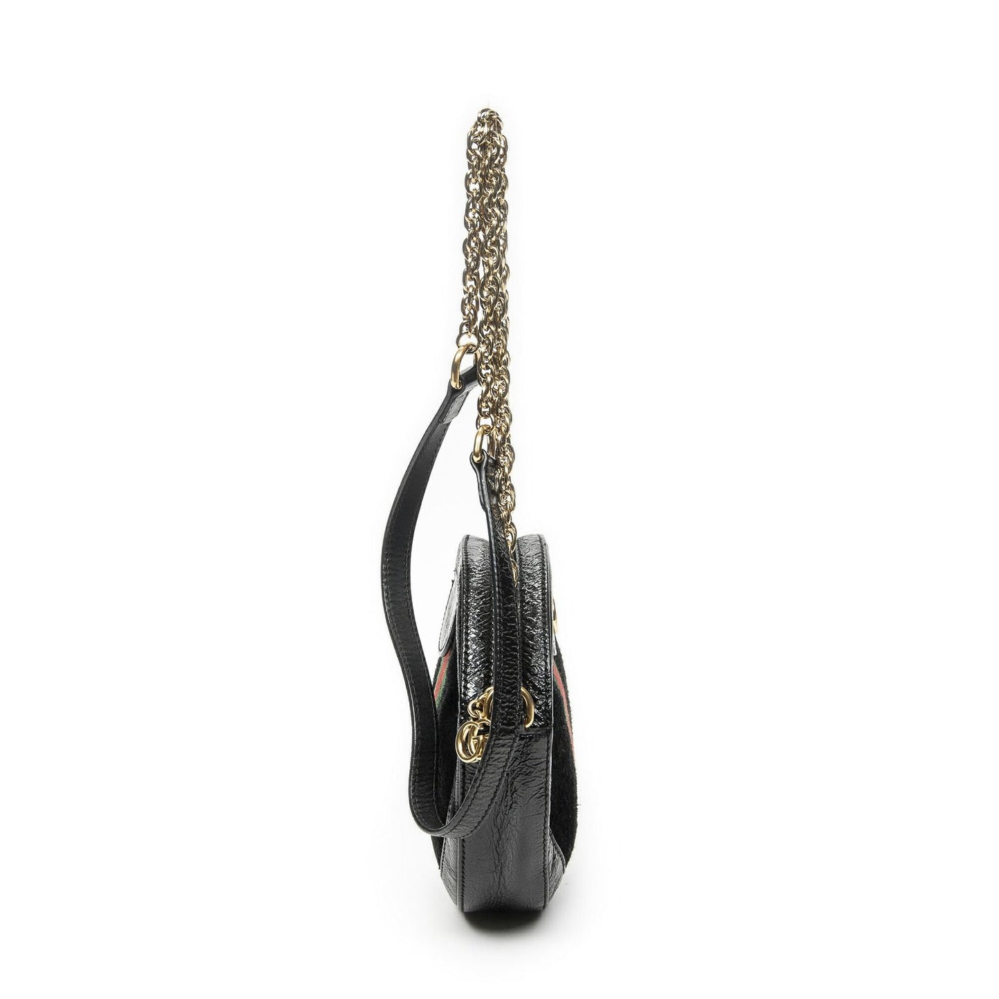 Gucci Mini Web Ophidia Cross Bodyblack Suede Leather Crossbody — view 4