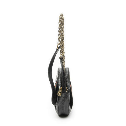 Gucci Mini Web Ophidia Cross Bodyblack Suede Leather Crossbody — view 4