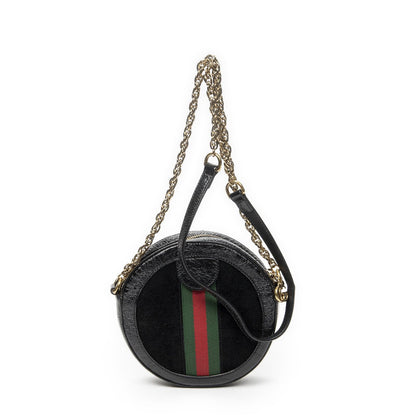 Gucci Mini Web Ophidia Cross Bodyblack Suede Leather Crossbody — view 5