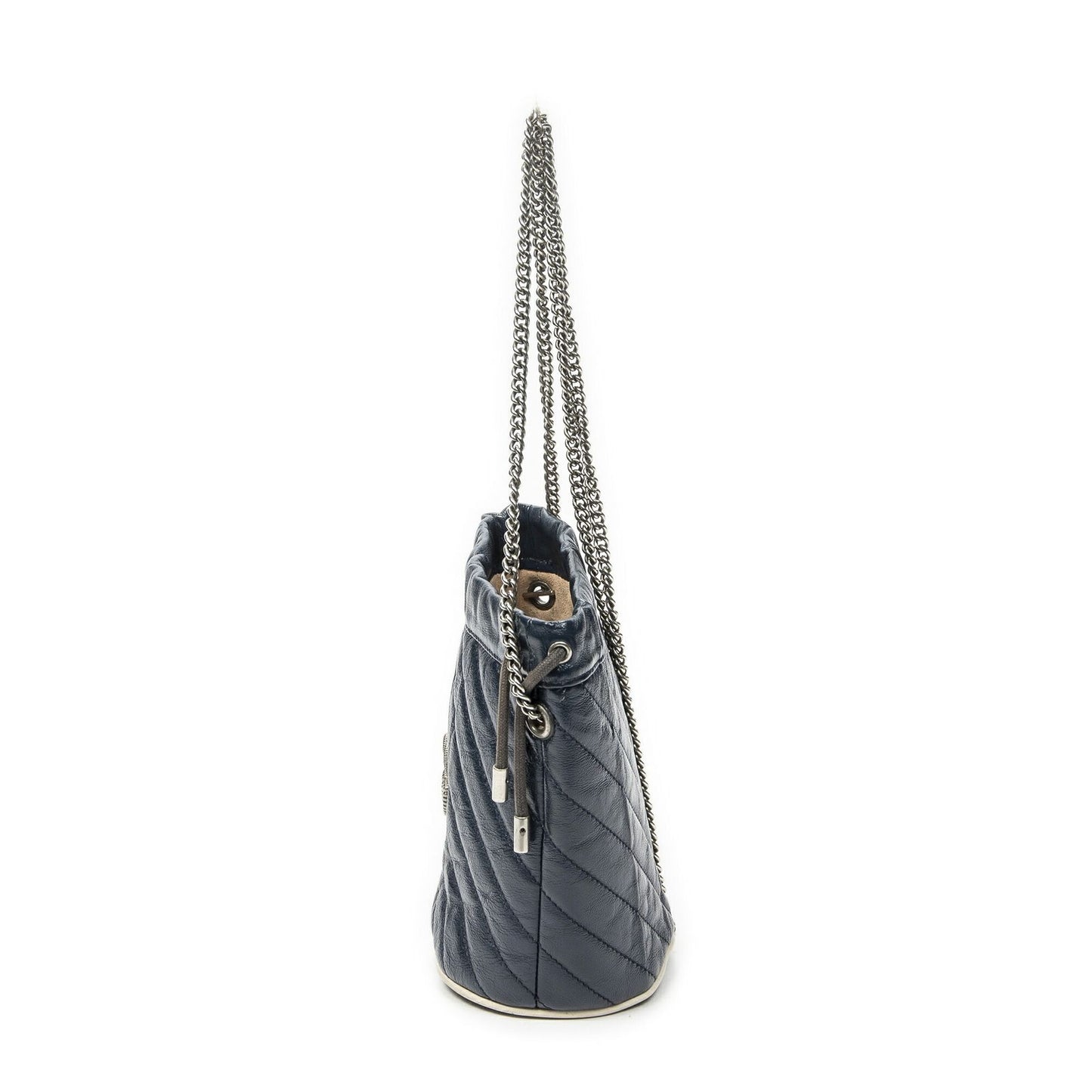 Gucci GG Marmont Torchon Bucket Bag Navy Matelasse Calfskin — view 3