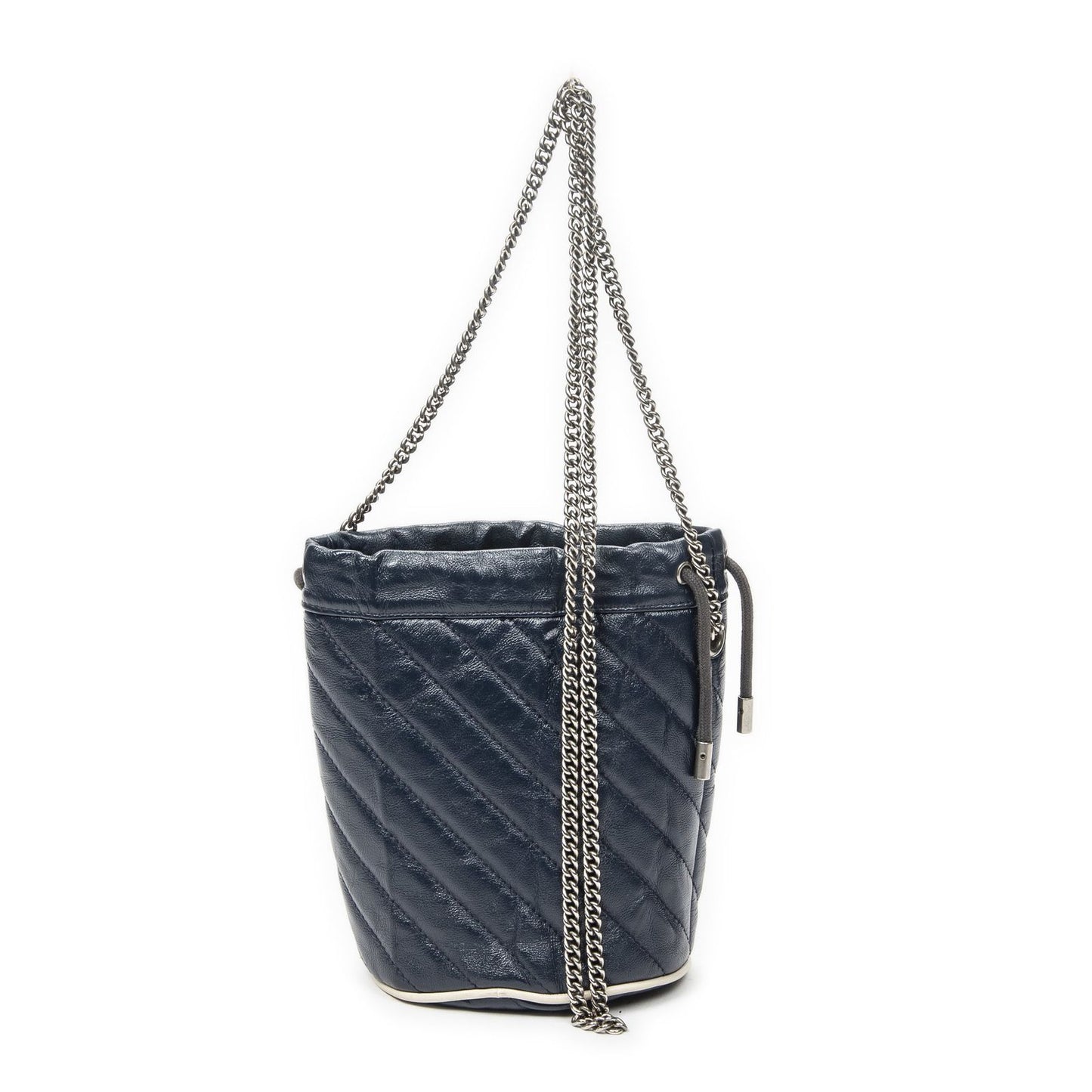 Gucci GG Marmont Torchon Bucket Bag Navy Matelasse Calfskin — view 5