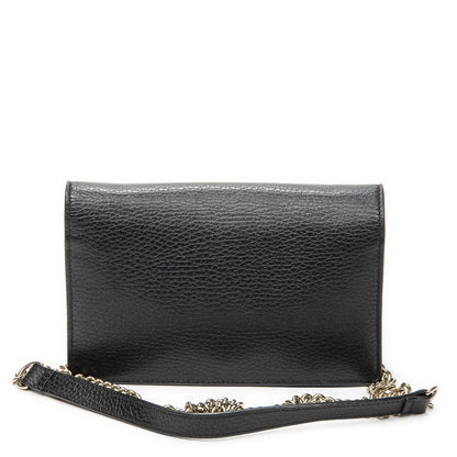 Gucci Interlocking Chain Walletblack Calfskin Leather Shoulder — view 5