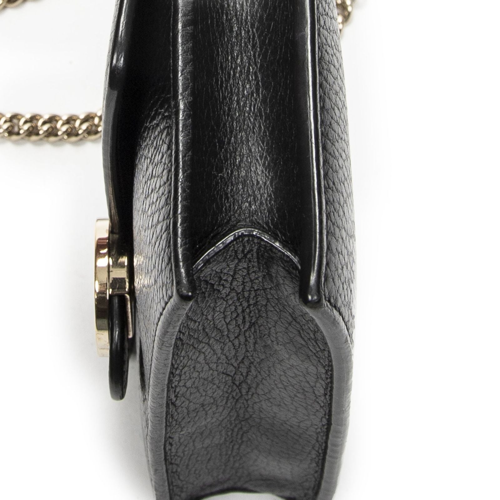 Gucci Interlocking Chain Walletblack Calfskin Leather Shoulder — view 8