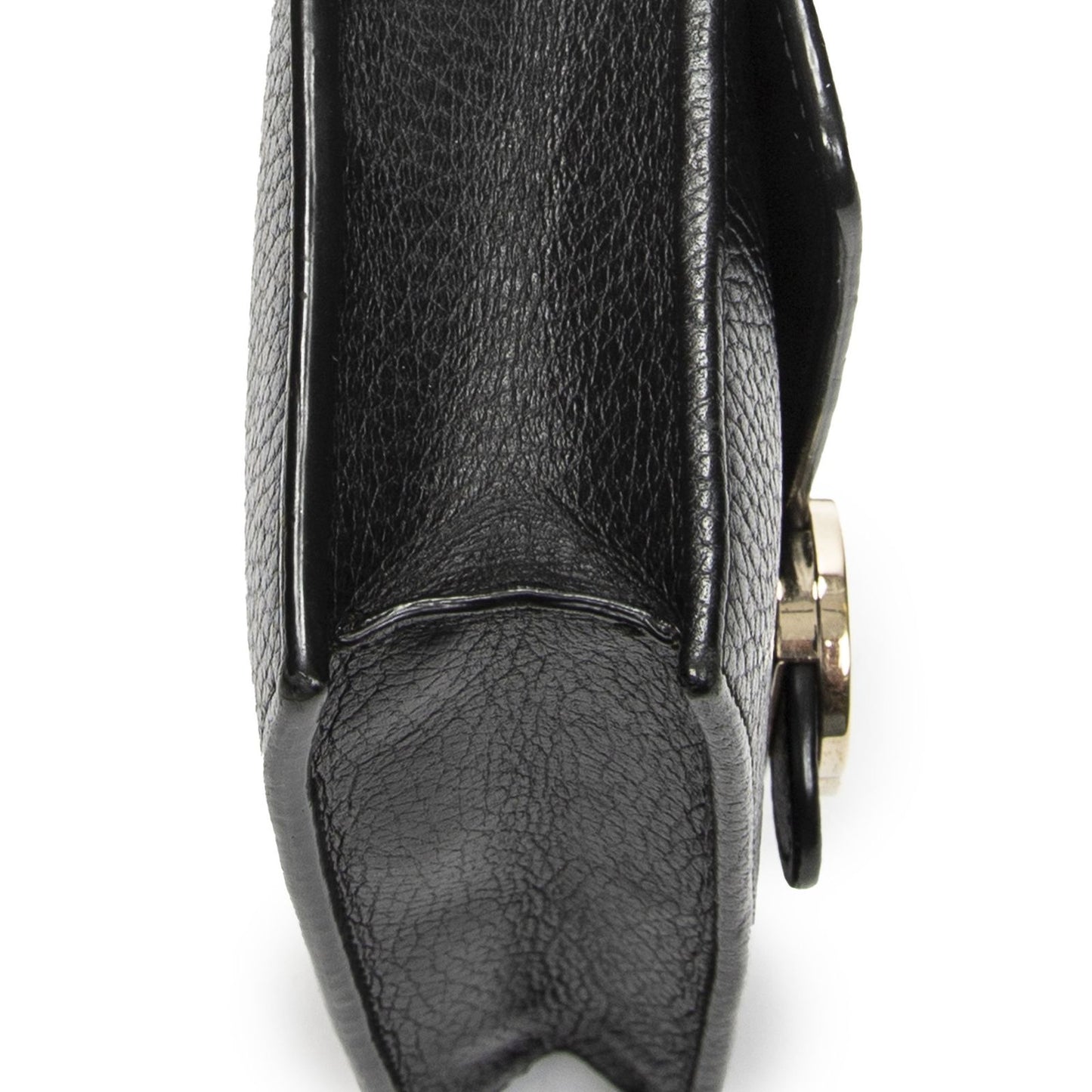 Gucci Interlocking Chain Walletblack Calfskin Leather Shoulder — view 7