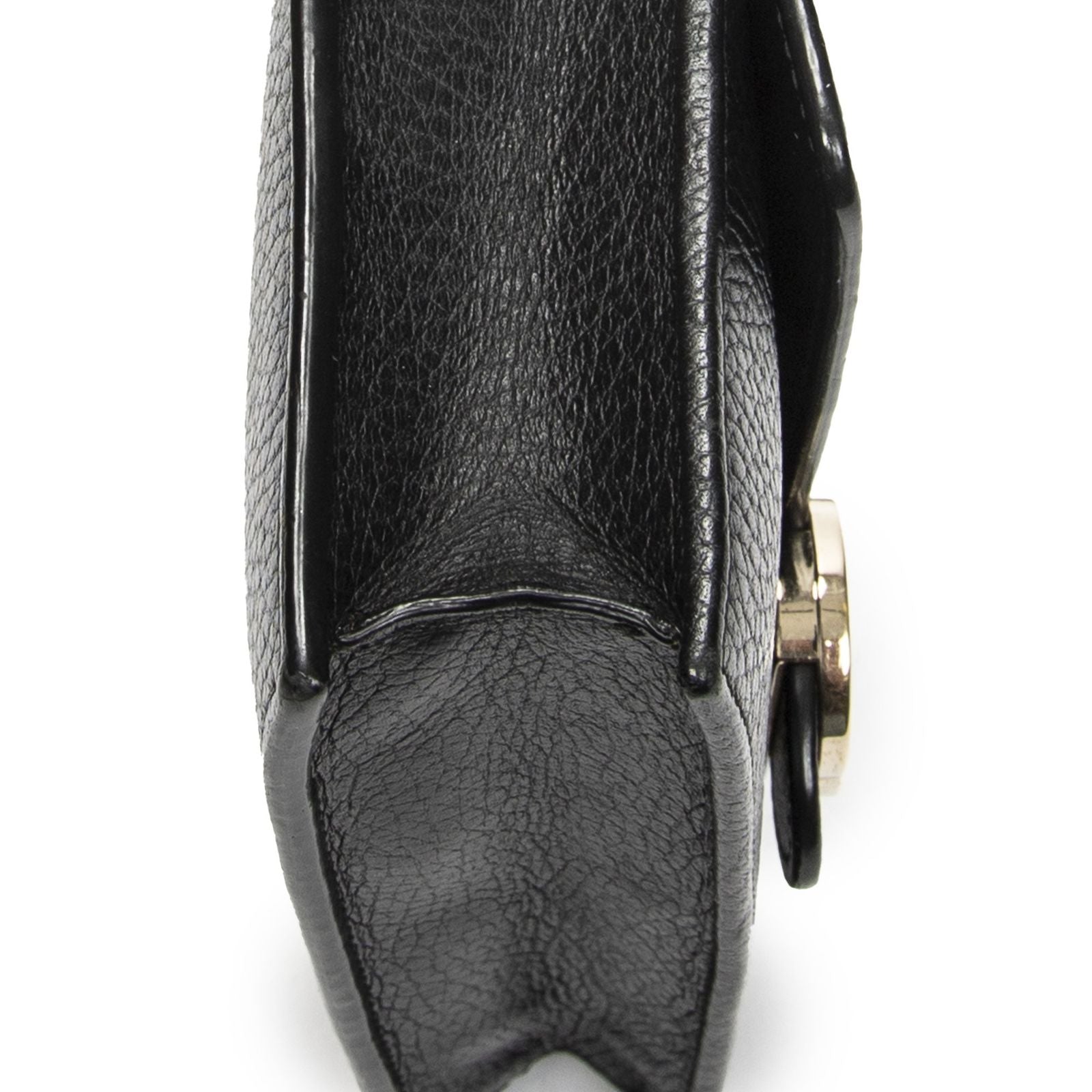 Gucci Interlocking Chain Walletblack Calfskin Leather Shoulder — view 7