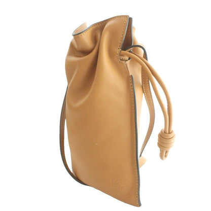 Loewe Anagram Flamenco Pocket Shoulder Bag Drawstring Leather One Color Brown SS — view 3