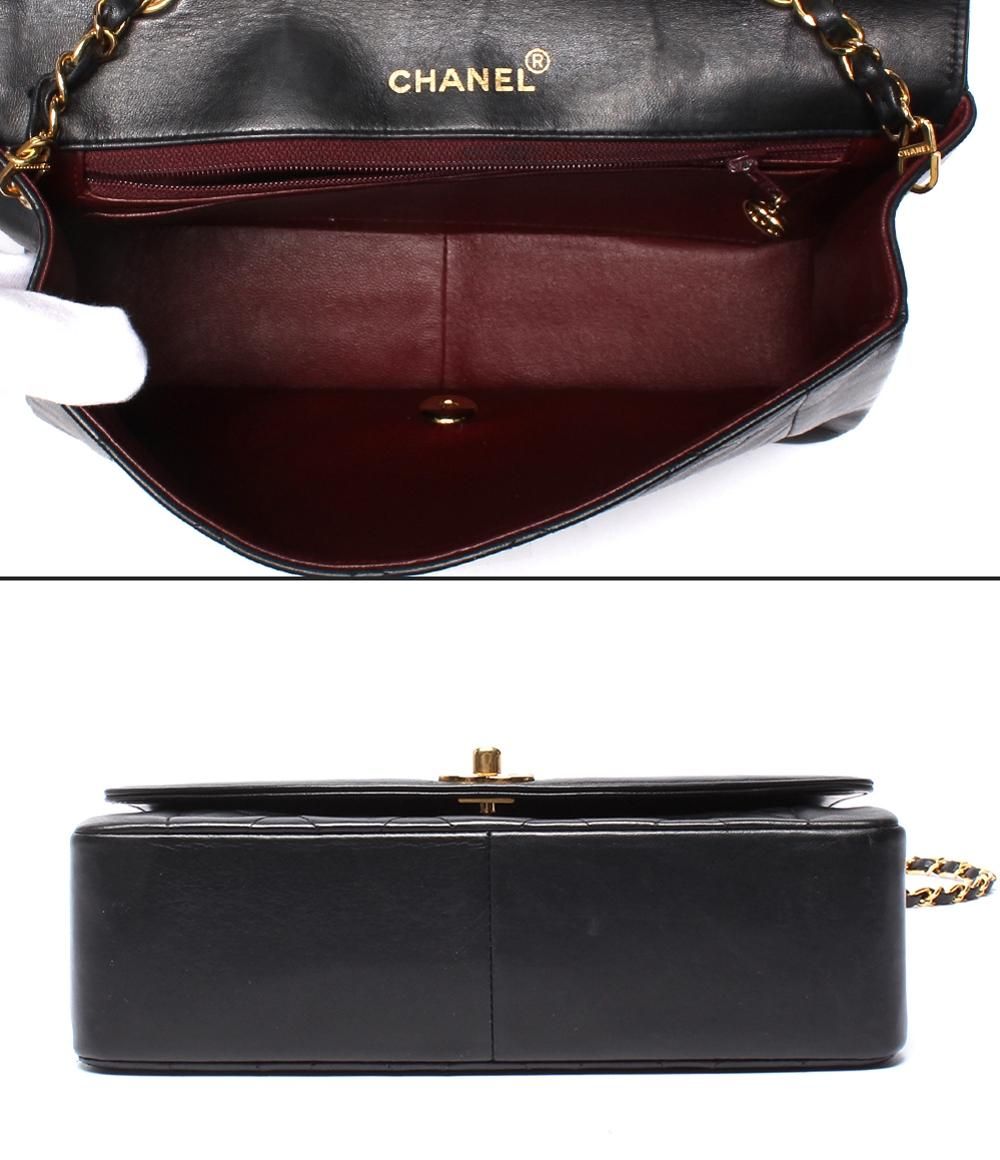 Chanel Chain Shoulder Bag Gold Quilted Lambskin Diana Flap 25 — view 3