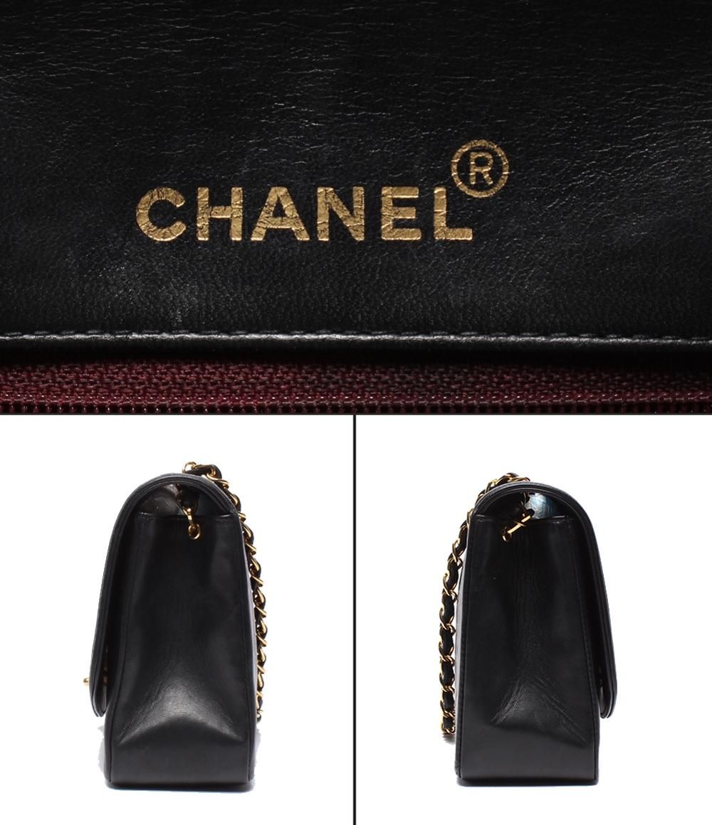 Chanel Chain Shoulder Bag Gold Quilted Lambskin Diana Flap 25 — view 4