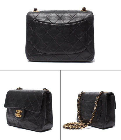 Chanel Chain Shoulder Bag Gold Lambskin Single Flap Mini Quilted — view 2